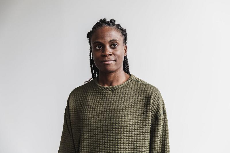 Women's Nobull WoQuilted Crew Pullover Hoodie Olive | SG V3150R